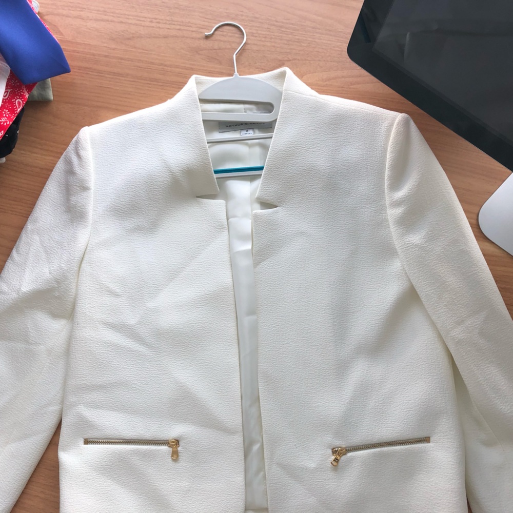 White Blazer Gold Hardware